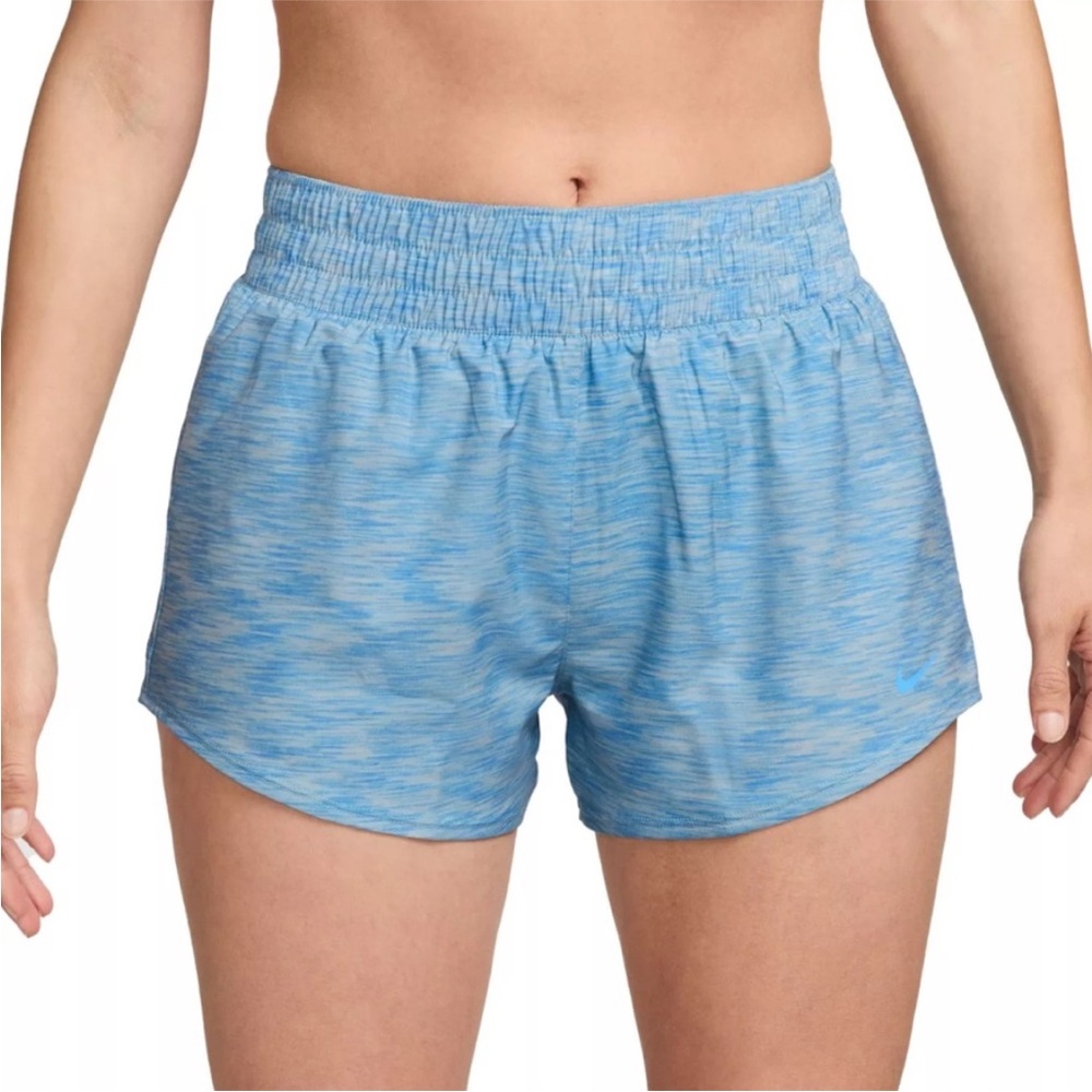 Nike One Dri-FIT Mid-Rise 3" Brief-Lined Shorts in Blue Size Medium NWT